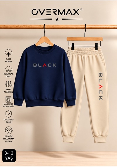 Overmax Black Baskılı Unisex Tasarım Çocuk Eşofman Takımı 3-12 Yaş Lacivert-bej - 915906821 Lacivert-bej Overmax Black Baskılı Unisex Tasarım Çocuk Eşofman Takımı 3-12 Yaş Lacivert-bej - 915906821 Lacivert-bej