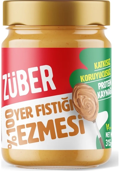 Züber Original Fıstık Ezmesi 315 Gr Ve %100 Fıstık Ezmesi 315 Gr 2 Li