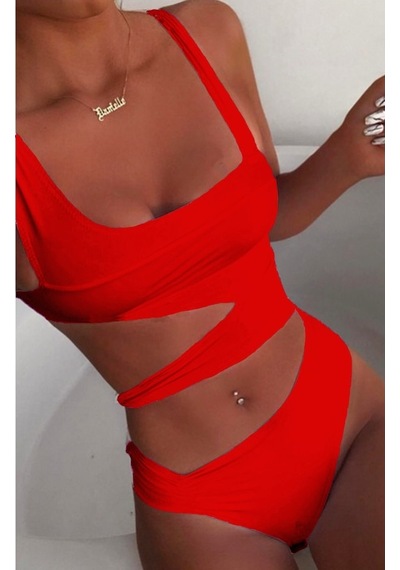 Özel Tasarım Desketksiz Kaplı Kırmızı Bikini Takım (551649461)