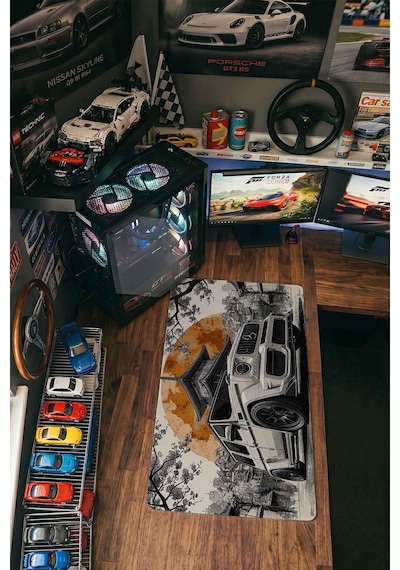 Mercedes G63 Japon Tapınağı 40x90 Cm Oyuncu Mousepad Kaymaz Taban Büyük Boy Siyah