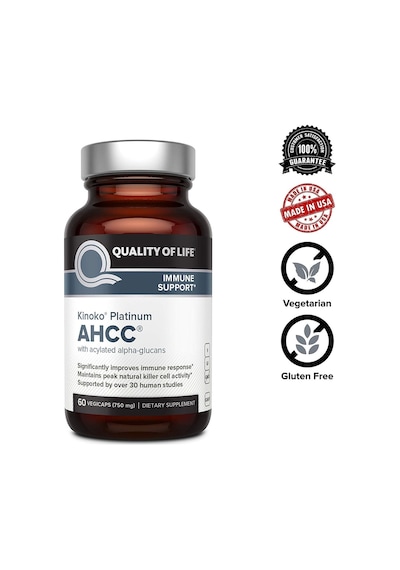 Quality Of Life Premium Kinoko Platinum Ahcc Supplement 60 Organi