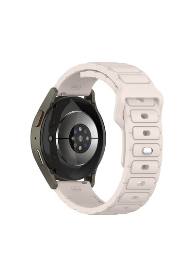 Samsung Uyumlu Galaxy Watch 46mm Akav Krd-132 22mm Silikon Kordon Strap Kayış - Starlight
