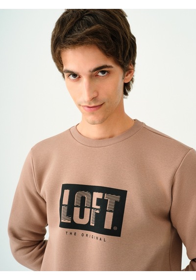 Erkek Sweat S-shırt Lıght Brown