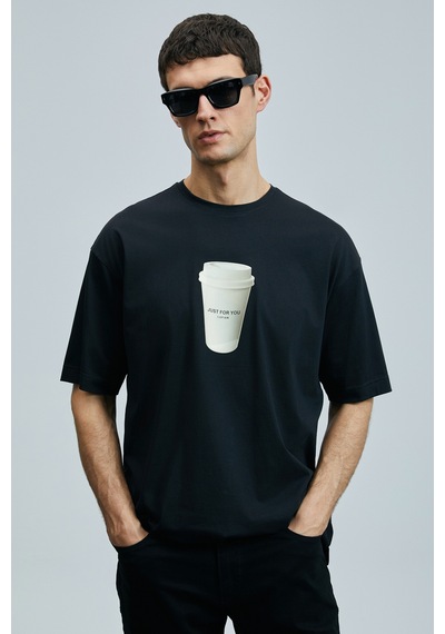 Lufian Omen Erkek T-shirt 111020252 Siyah