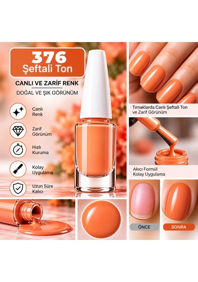Nail Enamel Oje-376 Şeftali - 9059510475168