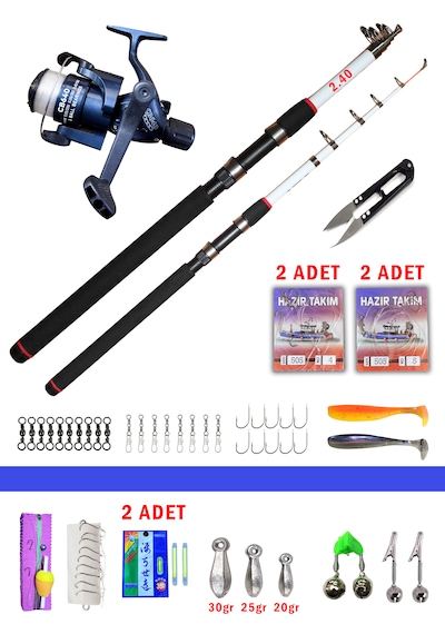Alastor 50 Li Olta Takımı Profesyonel Olta Takımı 2.40 Kamış