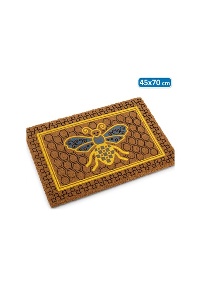 Coco Cc030a Arı Desenli Kalın Kaymaz Taban Nem Alıcı Şık Tasarım Kapı Önü Paspası 45x75 Cm Bej