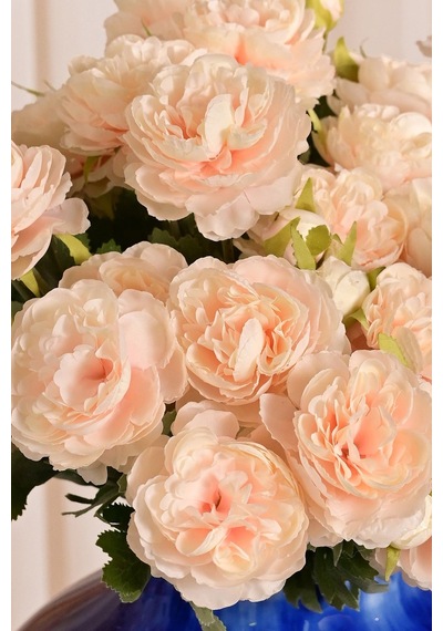 Somon Yapay Ranunculus Şakayık Çiçeği 3 Dallı Lüx İpeksi Dokulu 50 Cm