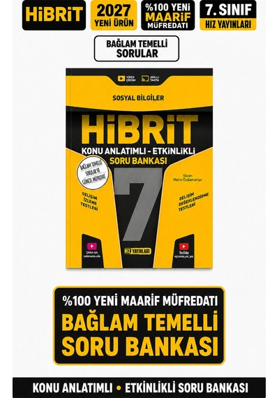 2027 7.sınıf Hibrit Sosyal Bilgiler Konu Anlatımlı %100 Yeni Maarif Model Etkinlikli Bağlam Temelli Soru Bankası