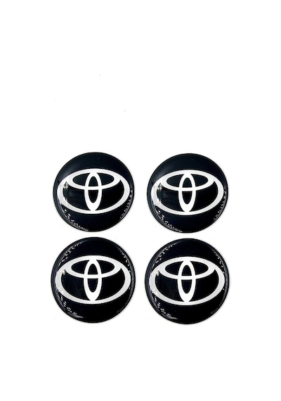 Yeni Nesil Tasarım Damla Sticker Siyah Toyota Jant Göbeği 5.5cm Uyumlu