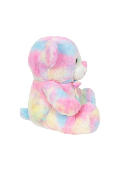 Gökkuşağı Renkli Peluş Ayı 45 Cm Açık Gri