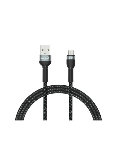 Zore Shira Serisi Micro Usb Kablo 1 Metre-Siyah-Siyah