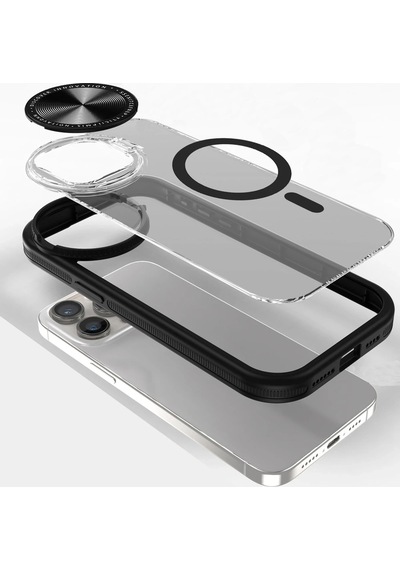 Newface - 945 - Apple iPhone Uyumlu 11 Kılıf Teleskop Lens Magsafe Silikon Kapak - Csmo-tex - - Siyah