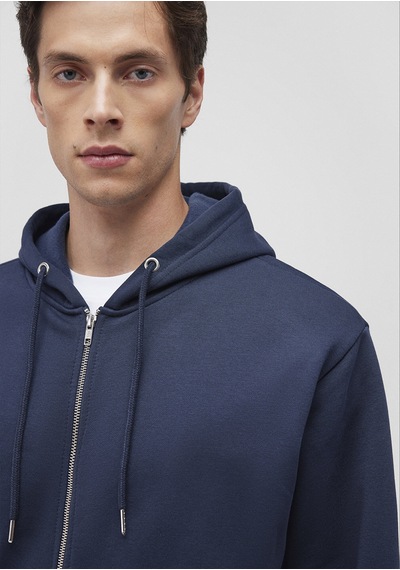 Mavi - Kapüşonlu Fermuarlı Lacivert Basic Sweatshirt 0s10277-70490 Lacivert