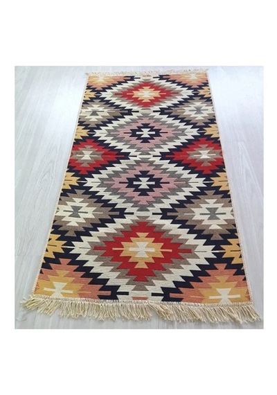 Çift Taraflı Yıkanabilir Dokuma Kilim 6 Metrekare Zilli 200x300cm Çok Renkli