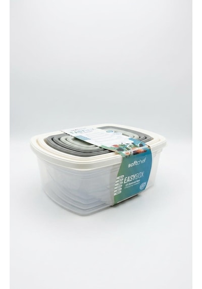 Easybox 6'lı Plastik Saklama Kabı Seti, Bpa İçermez İç İçe Geçebilir Mutfak Ve Buzdolabı İçi Düzenleyici Erzak Kabı Seti 225 Ml - 3000 Ml Şeffaf