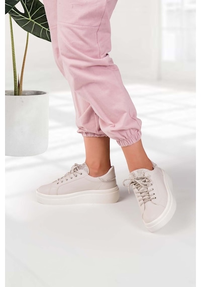 Kadın Taşlı Spor Ayakkabı Sneaker Günlük Bağcıklı Sprwl22910tşl 001