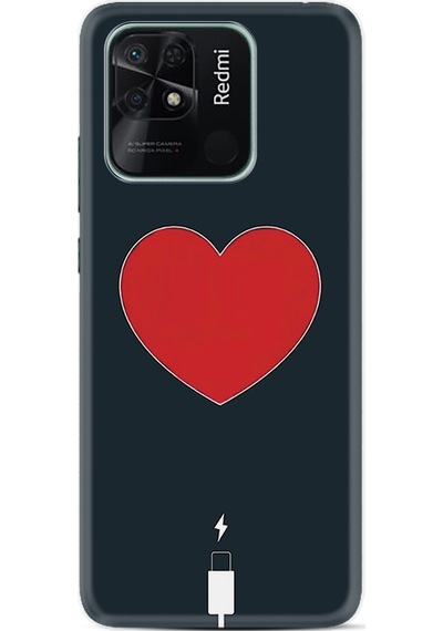 Xiaomi Redmi 10C Kılıf Resimli Desenli Baskılı Silikon Charge Heart 1422
