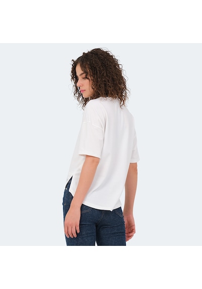 Slazenger VILLAGE Kadın Oversıze Ekru Tişört