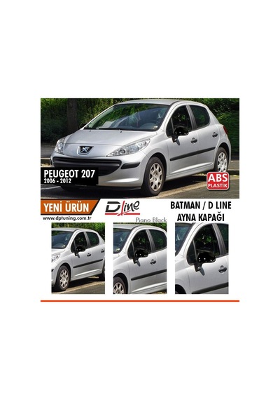 Peugeot 207 Batman Yarasa Ayna Kapağı Piano Black / 2006 - 2012