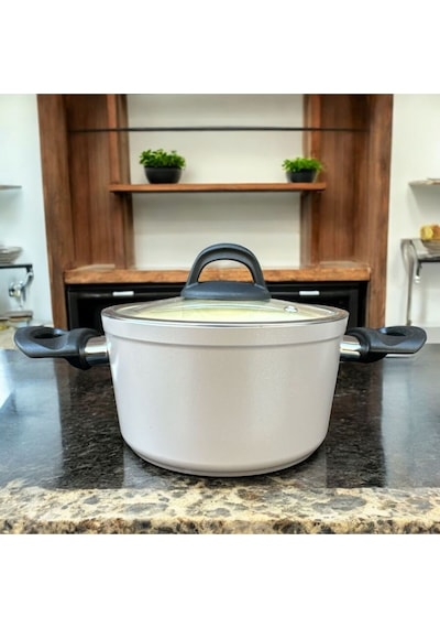 Hascevher Ezme Bio Granit 18 Cm Derin Tencere Krem
