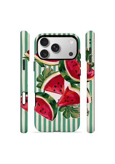 Apple iPhone Uyumlu 17 Pro Max Vorian Çift Katmanlı Magsafe Kılıf Watermelon Cabana