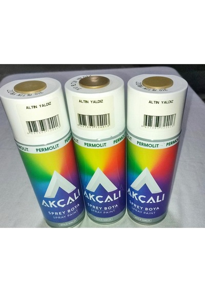 Akçalı Altın Yaldız Yaldızlı Alüminyum-ahşap-plastik-demir-metal-sprey Boyama 400 Ml Çok Renkli