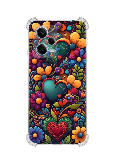 Printify Redmi Note 12 Pro 5g İle Uyumlu Düşlerin Dansı Serisi Çiçeklerin Dansı Tasarımlı Uv Baskılı Köşe Korumalı Antişok Kılıf Şeffaf