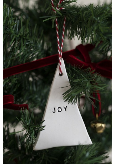 Yılbaşı El Yapımı Seramik 3 Lü Çam Ağacı Süsü Noel Joy Wish Beyaz - 304352844