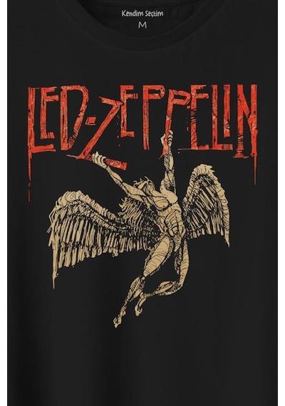 Led Zeppelin Falling Angel Rock Music Baskılı Tişört Unisex T-shirt 001