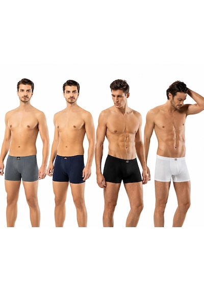 Erdem Erkek Karışık Likralı 4 Adet Kutulu Boxer- 1420k Siyah