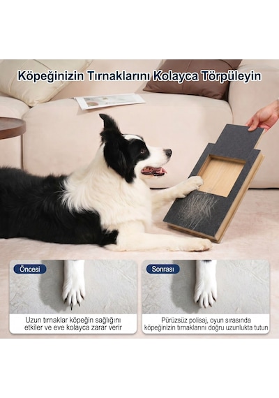 Kedikür Köpekür Köpekler İçin Tırnak Törpüleyen Tırmalama Ve Eğitim Tahtası Ahşap