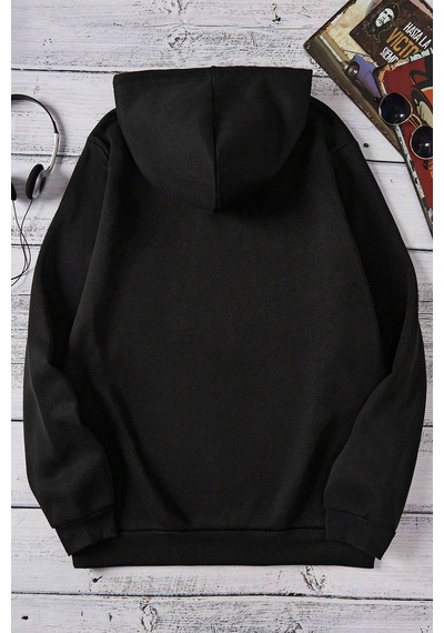 Uyguntarz Miami Baskılı Oversize Sweatshirt siyah
