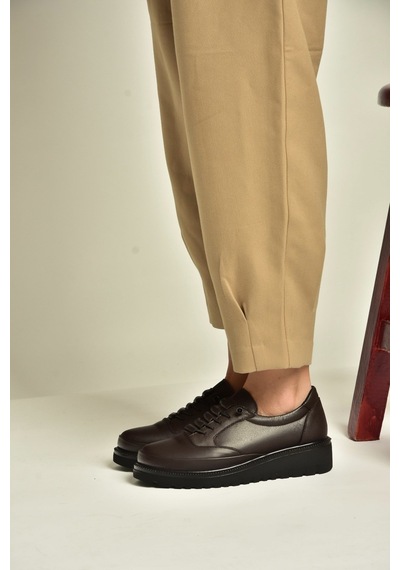 Fox Shoes Z555250803 Kahverengi Hakiki Deri Günlük Kadın Ayakkabı