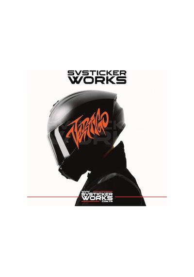 Vertigo Yazılı Kask Sticker Tüm Kasklar Uyumlu Tek Yön 1 Adet Turuncu