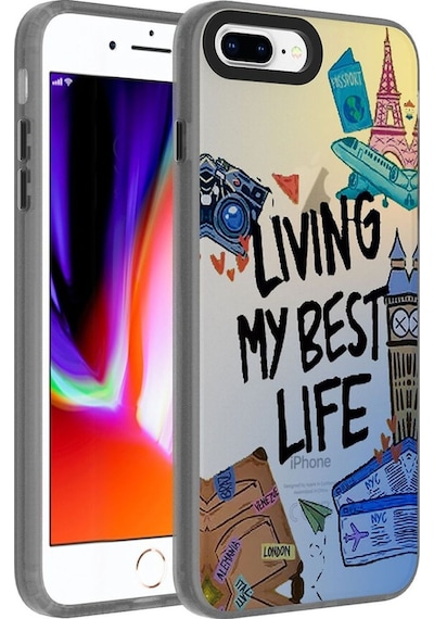 Apple Uyumlu iPhone 7 Plus Kılıf Desenli Zore Dragon Sert Kapak Seyahat
