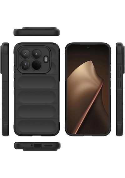 Xiaomi 15t Pro Kılıf Kamera Korumalı Leke Tutmaz Tasarımlı Darbe Emici Yumuşak Pürüzsüz Silikon Kapak Siyah