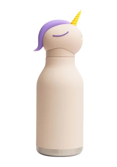 Asobu Bestie Bottle - Unicorn Yalıtımlı Paslanmaz Çelik Su Şişesi, Pipetli, 460ml Çok Renkli