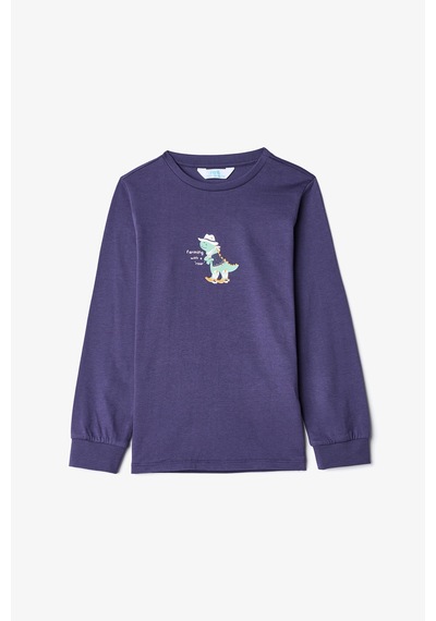Penti Erkek Çocuk Dino Farm Çizgili Pamuklu Uzun Kollu 2li Pijama Takımı Çok Renkli