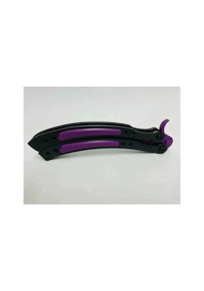 Cs2 Kelebek/butterfly Bıçak Plastik Mor Oyuncak 3d Keskin Değil