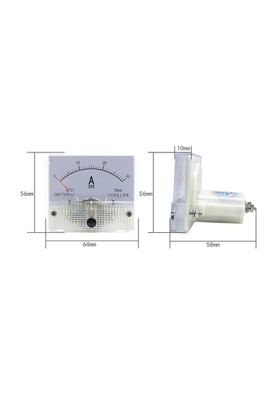 Dc 30a Analog Ampermetre Paneli 0-30a Akım Ölçer 85c1