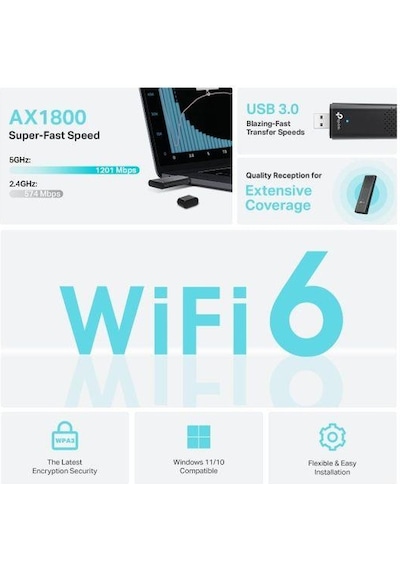 Tp-link Archer Tx20u Ax1800 D.band Wi-fi 6 Usb Ada-188934