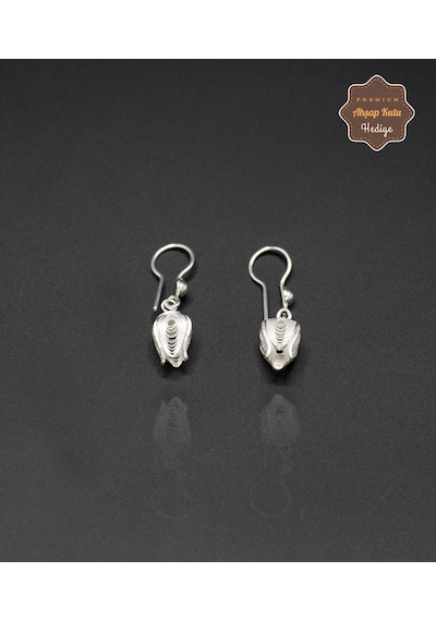 Sallantılı Lale Model 925 Ayar Gümüş Telkari Kadın Küpe 201024665 Gümüş