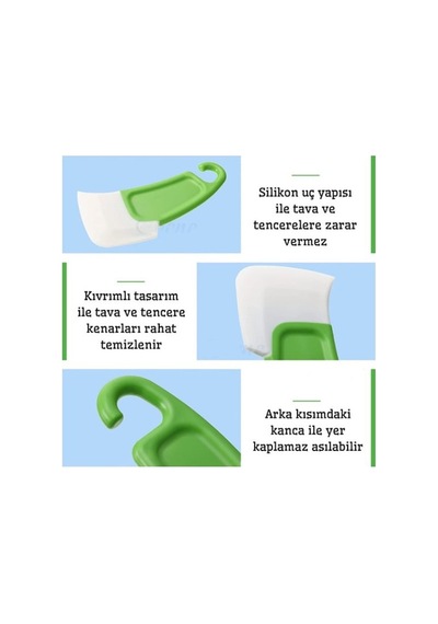 Silikon Uçlu Bulaşık Temizleme Kazıyıcı Spatula Sarı