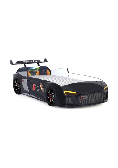 Siyah Arabalı Yatak V12 Audi Işıklı Full Plastik Siyah Arabalı Yatak V12 Audi Işıklı Full Plastik