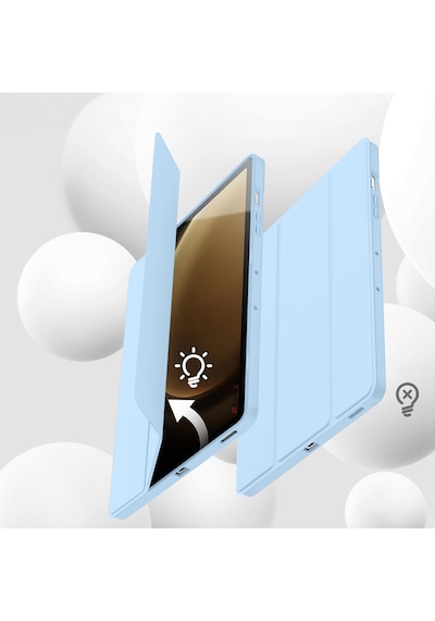 Samsung Galaxy  Uyumlu Tab  S9 Plus X810 12.4 İnç Kılıf  Premium Silikon Kalem Bölmeli Smart Case Kapaklı Kılıf