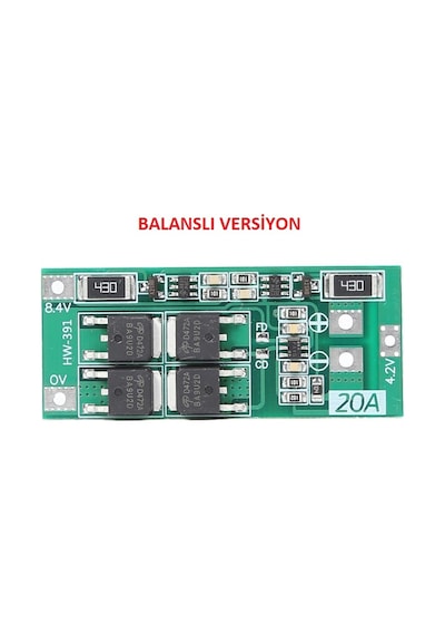 Robotiko-2S Bms 20A 18650 Lityum Pil Şarj Koruma Devresi Balanslı