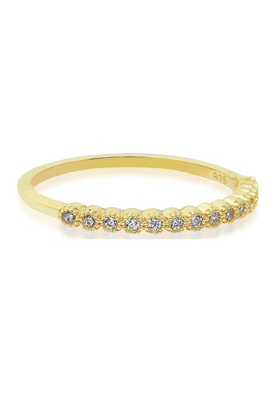 Kuyumcudukkani Sıra Taşlı Trend Yüzük-10315-g-w Gold