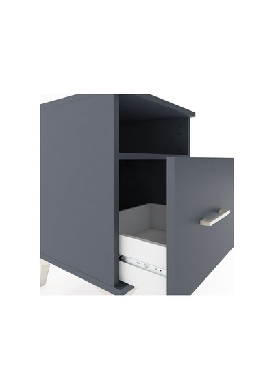 Hyperion Komodin Tek Raflı Tek Çekmeceli 44x44x64 Antrasit-antrasit Antrasit