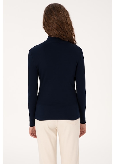 U.S. Polo Assn. Kadın Lacivert Fermuarlı Dik Yaka Sweatshirt 50313564-VR033